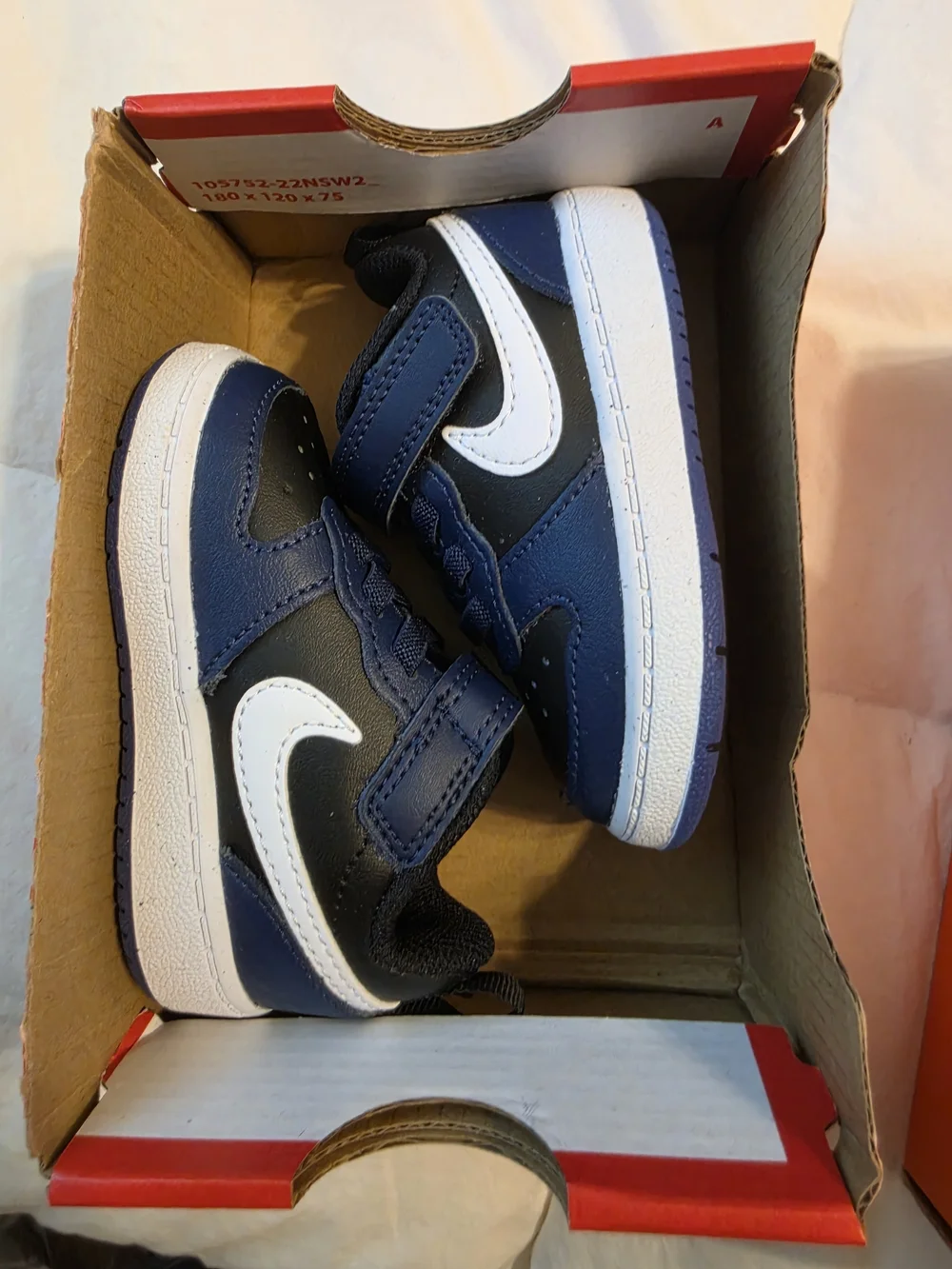 Nike Toddler Navy, Black and White Hook-and-Loop Sneakers
